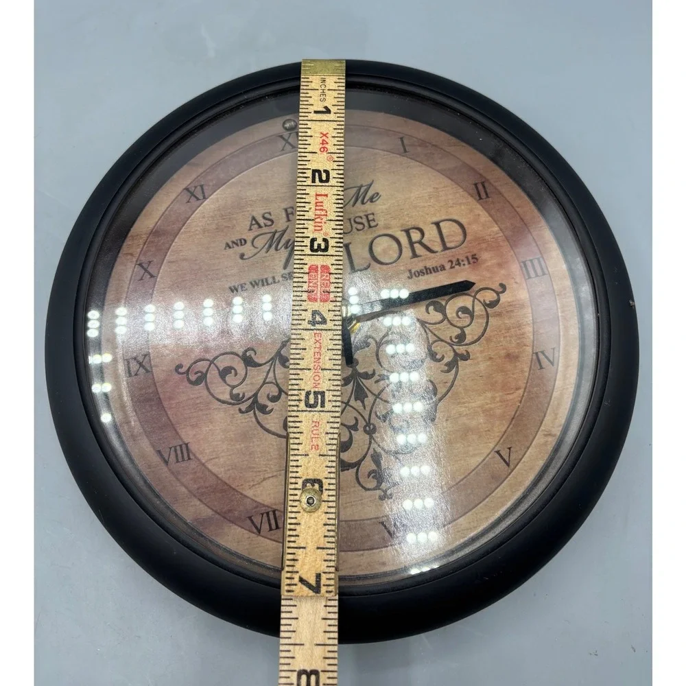 Joshua 24:15‎ Religious Wall Clock Black Round Musical Christian Decor